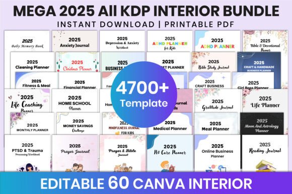 Download Mega 2025 All KDP Interior Bundle Canva - Mega Collection