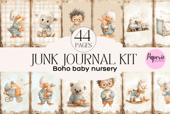 Download Junk Journal Kit Boho Baby Nursery - Premium Resources