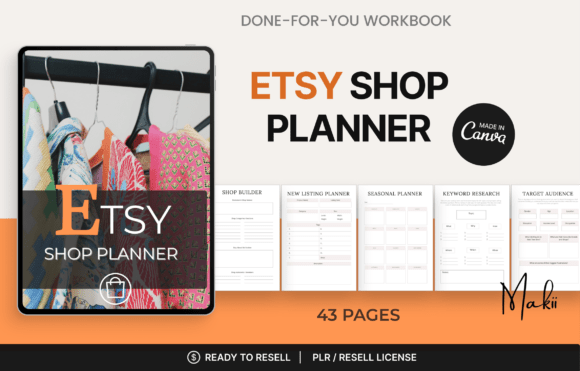 Download Etsy Shop Planner, Canva Workbook - Etsy shop Collection