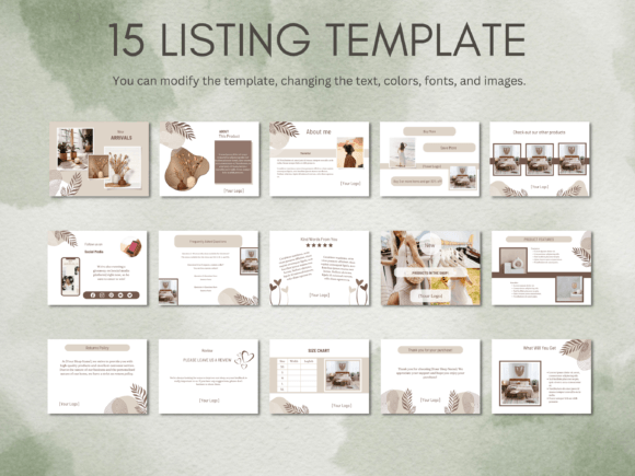 Download Boho Etsy Shop Branding Templates Canva - Etsy shop Collection