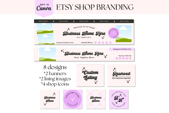Download Retro Etsy Shop Banners Canva Template - Etsy shop Collection