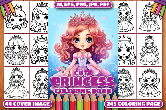 Download 300 Cute Princess Coloring Pages for Kid - Premium Resources