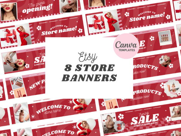 Download Red Etsy Shop Banners - Etsy shop Collection
