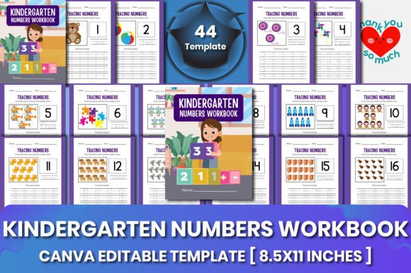 Download KINDERGARTEN NUMBERS WORKBOOK CANVA KDP - Premium Resources