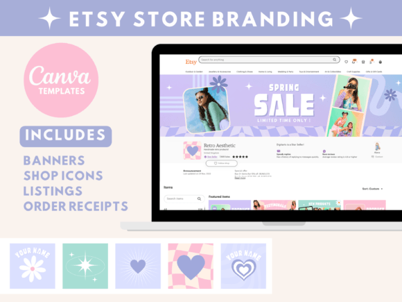 Download Retro Y2k Etsy Shop Banners - Etsy shop Collection