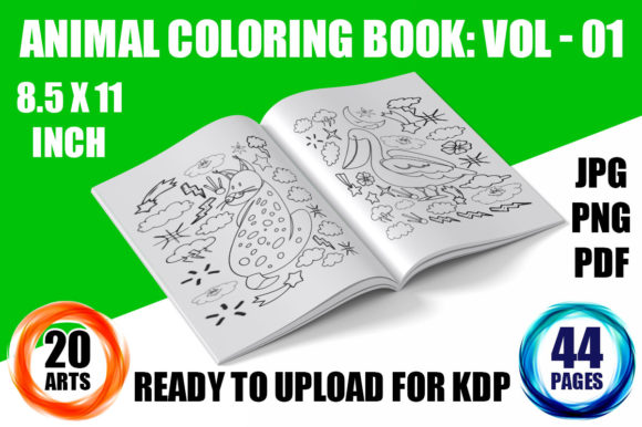 Download Animal Coloring Book for KDP 44 Pages - 44 pages Collection