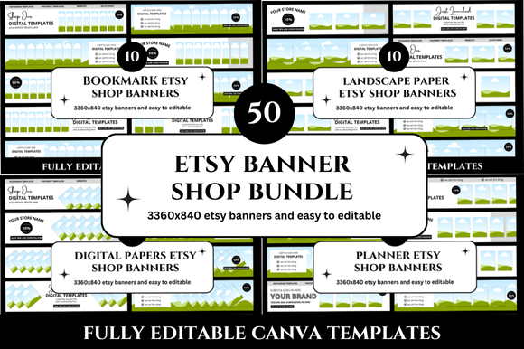 Download Etsy Shop Banner Canva Bundle - Etsy shop Collection