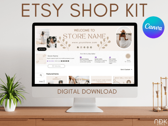 Download Boho Etsy Shop Branding Templates Canva - Etsy shop Collection