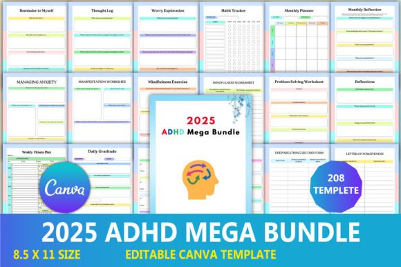 Download Editable 2025 ADHD Mega Bundle Interior - Mega Collection